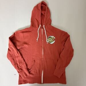 Santa Cruz Skateboards Full Zip Hoodie Independent Trading Co Red Wave Logo